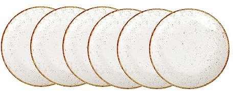 Tramontina - TRAMONTINA- Ensemble 6pcs Assiettes Plates Rondes Porcelaine blanche Rustico 28cm - Élégance intemporelle, design rustique et champêtre. Parfaites pour toutes les occasions.