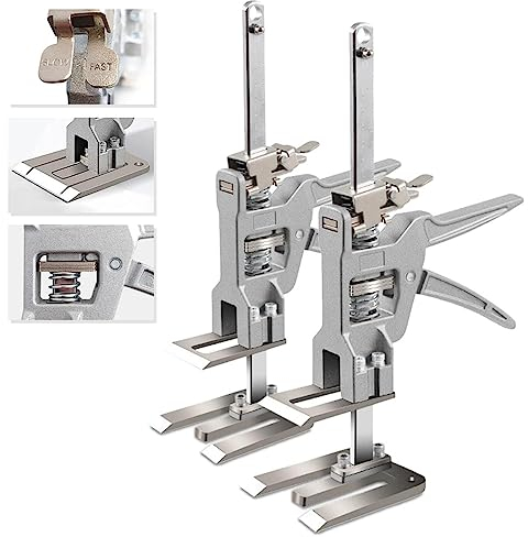 2 Pack Full Metal Labor Saving Arm Jack, Multi-Function Height Adjustment Lifting Device, Two-Speed Descent Mod, Lifter Cabinet Jack for Installing Cabinets, Doors, Windows, Furniture 880LB/400KG