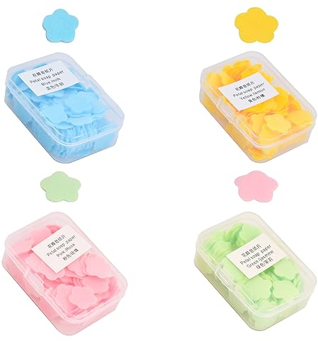 volumoon 4 Pezzi Sapone Portatile, Sapone di Carta Portatile, Sapone Mani Portatile, Fogli di Sapone Portatili, Sapone di Carta Monouso per Viaggi All'Aperto Campeggio Escursionismo Barbecue