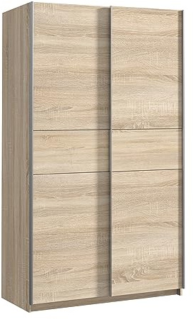 Homely | Armario de Puertas correderas Winter 120 | Acabado Laminado sintético Color Roble cámbrian con Franja Central Reversible en Blanco o Roble | Medidas 120x62. Altura 210 cm. | Diseño Funcional