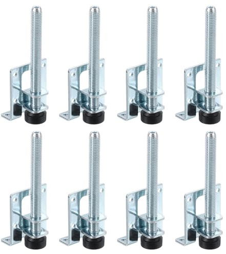 sourcing map Furniture Leveling Feet, 8Pcs - Adjustable Furniture Feet Levelers, 3 Adjustable Height L Shaped Leveler Legs for Cabinet Table Wardrobe Work Bench