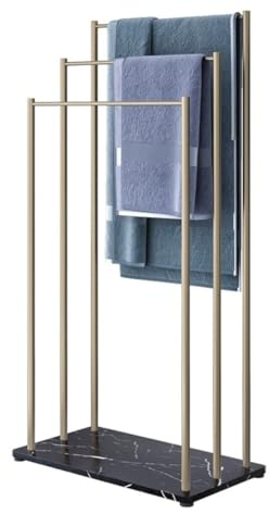 Handtuchhalter Handtuchständer 3-stöckiger Handtuchhalter Aus Eisen Mit Marmorsockel, Freistehender Bodenhandtuchhalter, Handtuchständer Aus Metall Für Badezimmer, Waschküche Handtuchhalter Stehend (
