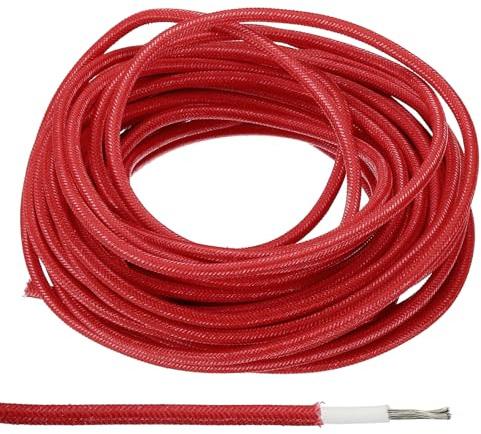 PATIKIL Câble Électronique Isolé Haute Température 16,4 Pieds 9AWG Rouge | Résistant, en Silicone Souple, de -30 à 200 Degrés Celsius, pour Lampe Chaudière Chauffage