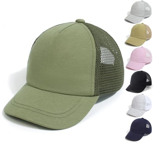 QIYIENDIAN Baby Toddler Baseball Caps Cappelli da Sole Regolabili Dinosauro Cappello a Tinta Unita Bambini Ragazzi Ragazze(Army Green,1-3Years)