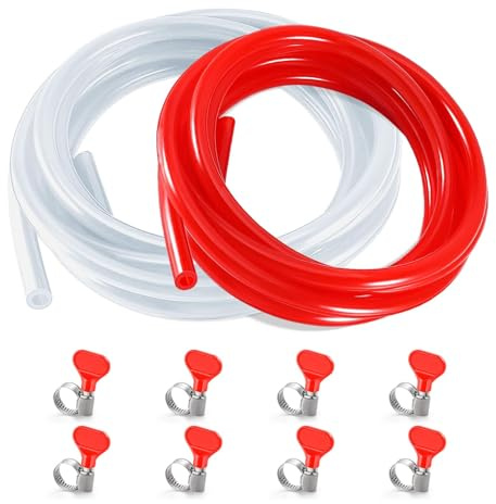 Imaictuu 15ft CO2 Hose Beer Line Dual Lines Kit, Kegerator Replacement Line | 3/16 ID Beer Line Tubing & 5/16 ID CO2 Gas Line, Food-Grade PVC Tubing, Draft Beer Keg Tubing with 8 PCS Hose Clamps