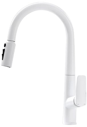 XJTNLB Grifo de Cocina con Ducha Fregadero 3 Vias Osmosis Blanco Grifo Monomando Cocina Osmosis Caño Grifo Cocina Cuello de Cisne
