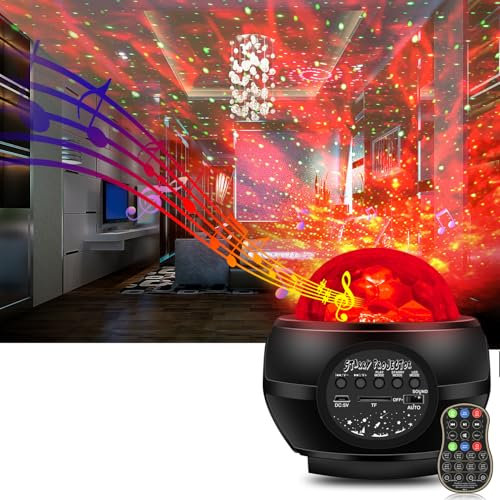 Star Lights Projector, 3-in-1 LED Galaxy Starry Light, Space Projector, Decorative Galaxy Sky Star Light, Bluetooth, USB, Colour Changing, Music Night Light for Kids & Adults Black