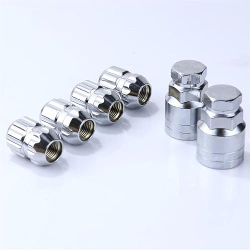 WTIXCRQ Radbolzen Radschraube Auto-Radschrauben, Muttern, Stehbolzen, 4 Muttern + 2 Adapter, Felgenmuttern, Verriegelungsbolzen, Ersatzteile M12 X 1,25, M12 X 1,5(M12x1.5)