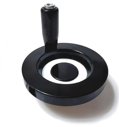 Rueda de mano de 100 x 10 mm, manivela redonda de metal con mango giratorio para torno y fresadora (negro)