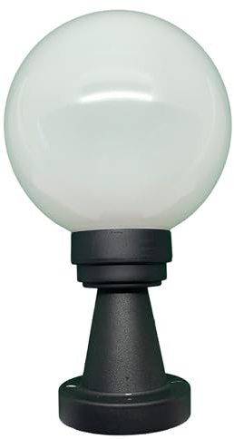 Kugelleuchte Kugellampe Außenleuchte weiß mit Sockel Ø 20cm Gartenlampe E27