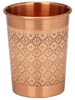 NKlaus Taza de cobre mosaico de 300 ml, cobre puro (100%), taza ayurvédica hecha a mano, diseño elegante 16148