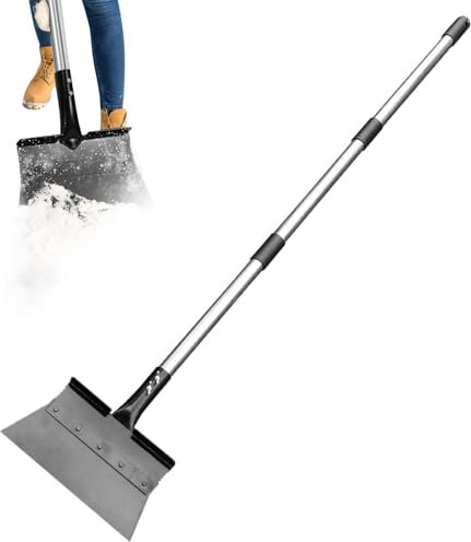 Pala da neve piatta - Pala per la pulizia del giardino, pala piatta per bordi | Raschietto da neve per giardino ad alta resistenza, raschietto da neve con manico regolabile, pala per rimuovere la