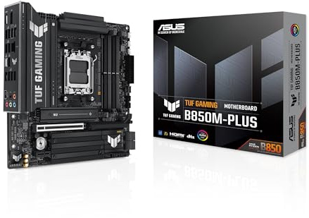 ASUS TUF Gaming B850M-Plus, Scheda Madre AMD mATX, 14+2+1 Fasi di Alimentazione, Slot DDR5, PCIe 5.0 Ready, 3 slot M.2, Ethernet Realtek 2,5 GB, USB-C da 20 Gbps, BIOS Flashback e Aura Sync