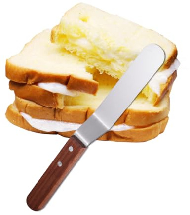 OFFSCH Spatola per Crema in Acciaio Resistente e Manico in Raschietto per Torte e Fondente Angolata e Facile da Pulire Utile per Dolci e Decorazioni