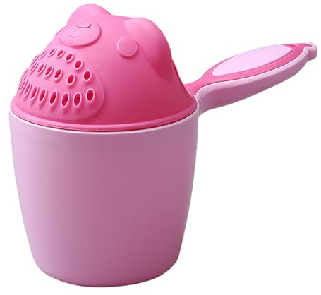 manhegari Shampoo-Spülbecher Badebecher zum Ausspülen der Haare Niedlicher Cartoon Shampoo Becher Baby-Haarwaschbecher mit Griff wiederverwendbar Cartoon-Baby-Spülbecher