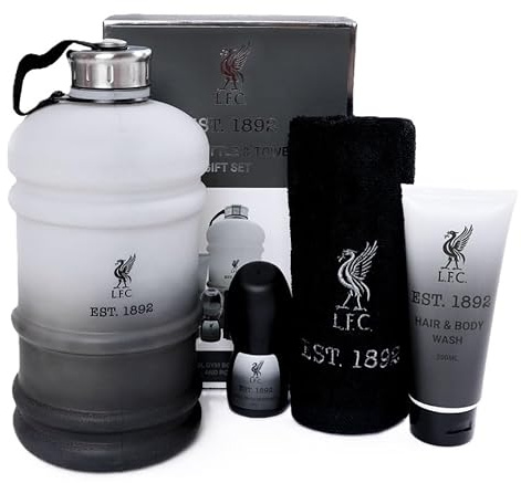 Liverpool F.C. Gym Set, 2L Water Bottle, Cotton Towel, Body Wash and Deodorant