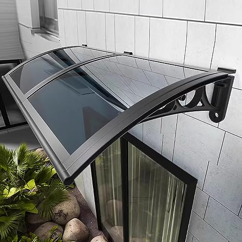 Polycarbonate Window Awning - Modern Front Door Canopy for Patio, Porch, and Outdoor Spaces - UV Protection, Rain and Snow Shelter