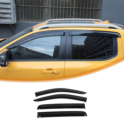 DIYUCAR Windabweiser für Fenster, kompatibel mit Ford Ranger 2024 2025, bruchsichere Sonnenblende, Fensterabweiser, Rauchschwarz, 4 Stück