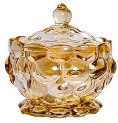 Grand sucrier en verre avec couvercle – Sucrier en cristal pour étagère à épices, parfait pour le café et le thé