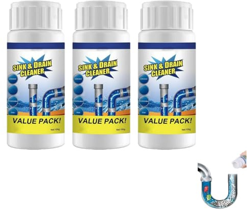 Gluckaro Abflussreiniger, Gluckaro Rohrreiniger, Abflussreiniger Für Toilette, Küche, Bad Und Dusche (3 Stk)