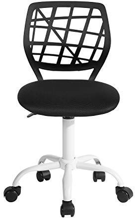 FurnitureR Kleiner Videospielstuhl, ergonomischer Schreibtischstuhl ohne Armlehnen, kompakter Drehstuhl mit Sitzhöhenverstellung und leisen Gummirädern, modernes Design für Gaming und Arbeiten
