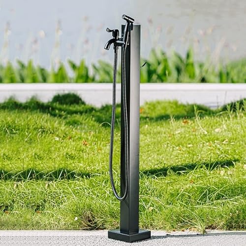 Colonna del Rubinetto da Giardino in Acciaio Inossidabile 304, Fontana d'Acqua Indipendente, Fontana da Giardino Design a Colonna Quadrata per Esterno Casa Giardino(95cm/37.4in)