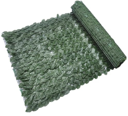 Genérico Pantalla de Cerca de Hiedra Artificial - Rollo de PVC para setos, Rollo de Cerca con Hojas de Hiedra Artificiales | Cribado de setos Artificiales para jardín, balcón, Techo Exterior, Paisaje