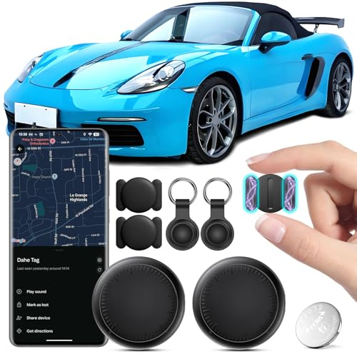 Traceur GPS pour véhicules, 2PCS Air Tracker Android Compatible avec Google Find Hub Localisateurs D’Objets Bluetooth Véhicule sans Abonnement, Magnétique Traceur caché Voiture pour Auto Moto (Noir)