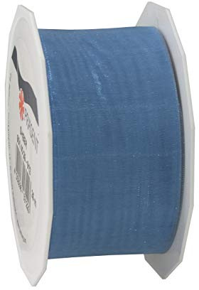 C.E. PATTBERG SHEER Nastro organza color azzurro, nastro chiffon per pacchi regalo, lungh. 25 m, largh. 40 mm, nastro largo per incartare regali, decorare, bricolage, nastri decorativi tessuto