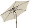 Kingsleeve® Parasol de Jardin extérieur LED Solaire 270cm Beige Pare-Soleil inclinable avec manivelle Protection UV 80+