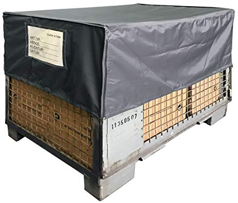 QUICK STAR 5 x Gitterbox Abdeckung 125x85x50cm Grau Schutzhaube Abdeckplane Staubschutz