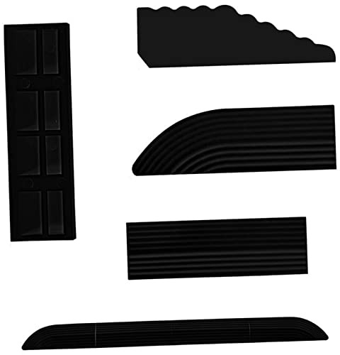 Baoblaze 4Pcs Türschwellenrampe für Saugroboter, Staubsauger Roboter Rampe, Tür Boden Schwellenleiste, Door Threshold Ramp for Robot Vacuum, Stufenrampe für Roboter-Staubsauger, Schwarz
