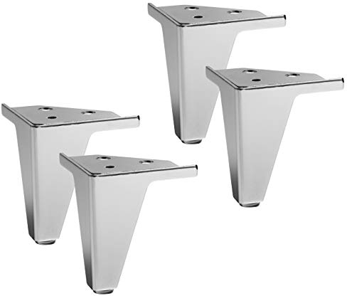 IPEA 4 Patas para Sofás y Muebles Modelo Gemma – Juego de 4 Patas de Hierro para Sillones y Hogar – Diseño Moderno y Elegante – Color Cromado – Altura 105 mm