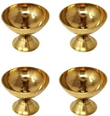 Zap Impex Lampada ad olio tradizionale indiano in ottone – Akhand Deep Diya fatto a mano (4)