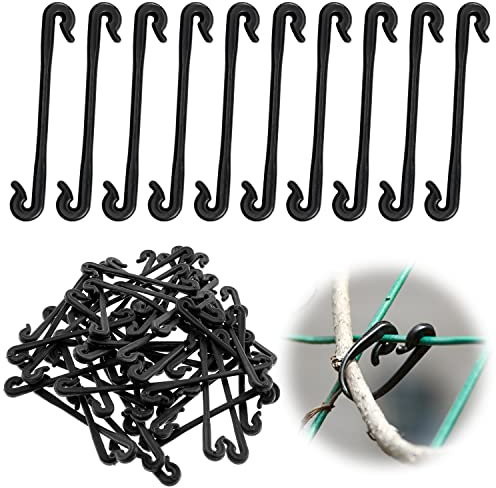 BANTI Pflanzenclips Pflanzenklammern 200 Stück Tomatenclips Tomaten Haken Klammern Rankhilfe Pflanzen Clips Tomatenhaken für Kletterpflanzen Gartenpflanzen gemüse Weinrebe (Schwarz)