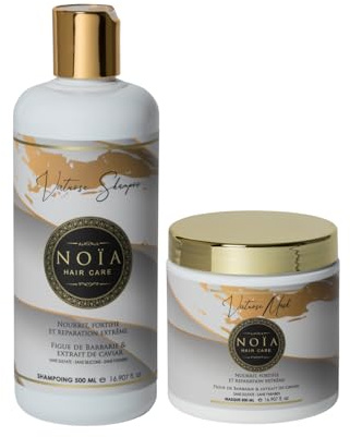 NOÏA HAIR Duo Shampoing & Masque Virtuose 500 ml – Soin Nourrissant & Lissant – Figue de Barbarie & Caviar – Cheveux Secs et Indisciplinés