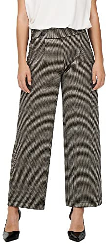 JdY Damen Jdygeggo Mia Long Check Pant JRS Noos Hose, Schwarz/Hellbraun, XXS / 34L EU