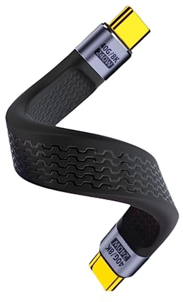 BRIMFORD USB 4.0 Cable USB C Corto 13CM, USB C a USB C Corto, Carga Rápida de 240 W Thunderbolt 4 Cable Soporte 8K@60Hz 40Gbps, Chip E-MarKer Integrado (Macho a Macho)