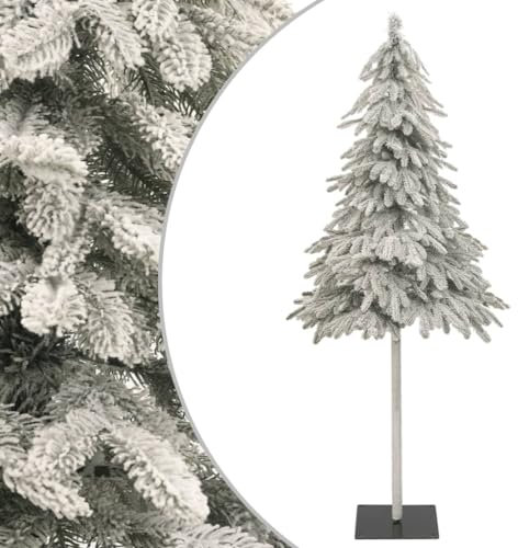 vidaXL Künstlicher Weihnachtsbaum, Christbaum mit weißem Kunstschnee bedeckt, Weihnachtsdekoration mit stabilem Ständer, Tannenbaum beschneit Weihnachtsbaum
