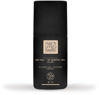 Thats me organic Bio Deo Roll-On Sensitive 24h (50ml) – Natürliches Deo ohne Aluminium und Alkohol – Sanft zur Haut dank Aloe Vera – Für alle Hauttypen – Vegan und Natrue Bio Zertifiziert