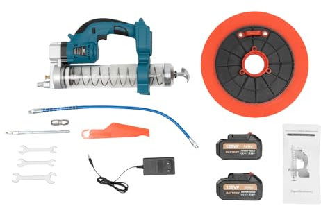 Akku Fettpresse 21V, Elektrisches Fettpresse, Professionelle Akku Hochdruck Schmierpressen inkl 18V Akku + Ladegerät und Tragetasche für Kraftfahrzeuge mechanische Ausrüstung usw.