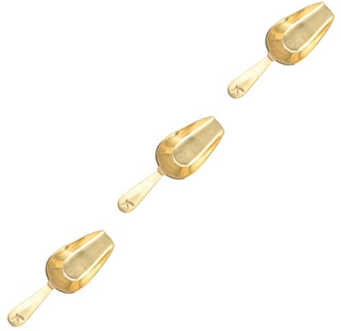 Zerodeko 3stücke Teelöffel Aus Messing Ergonomischer Teelöffel Für Teeliebhaber Für Lose Teeblätter Einfach Zu Reinigen Langlebig Und Leicht Perfektes Küchenzubehör Für
