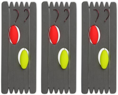 Storfisk fishing & more 6 Forellen-Vorfächer aus Fluorocarbon mit Aufwickler, Pilotkugel und Angelhaken