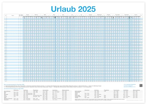 XXL Urlaubsplaner 2025 / Personalplaner - bis zu 45 Mitarbeiter I 13 Monate (DIN A1, 59,4 x 84,1 cm)