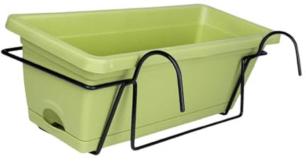 Ronyme Suspension de Plantes pour Garde-Corps de Balcon, Bac à Fleurs Suspendu, Support de Jardinage, Vert