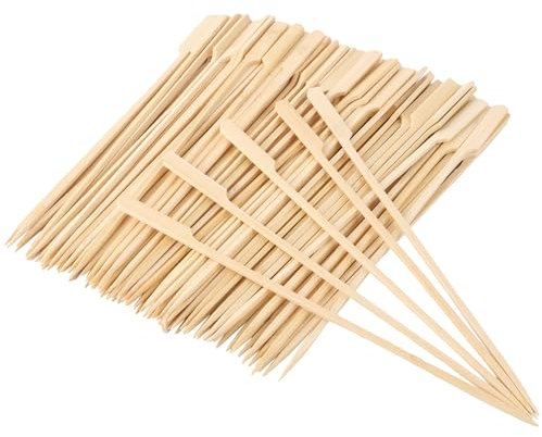 LOPYXBR 300 Stück Schaschlikspieße Holz 25cm, Fingerfood Spieße Bambus, Holzspieße für Fingerfood, Holzspieße Lang aus Holz für Grills, Grill, Buffet, Obst, Snacks