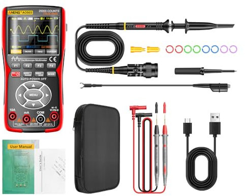 SATMW AOS03 280MSa/s 3-en-1 Oscilloscope multimètre générateur de Signal Sortie de Forme d'onde Batterie Portable Affichage LCD multimètre