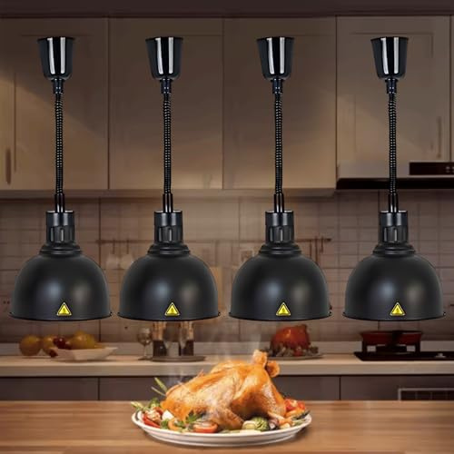 Aocay Lampada Riscaldante per Alimenti, 60-180cm Altezza Regolabile | Sospeso Lampade Scaldavivande Cucina 19 cm/25 cm, Lampade Riscaldanti per Cucina, Ristoranti, Hotel a Buffet