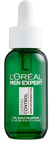 L'Oréal Men Expert Sérum Anti-Imperfections Niacinamide Derma Control 30ml | Acide salicylique, -61% imperfections 8 semaines, Texture légère non collante, Fini mat instantané