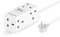 5 Way Extension Lead with USB Slots – White Power Extension, 1.5m Cable with 20W PD fast charging USB C, Compact Extension Cord and Cable Power Strip for Home & Office – Cube Extension Lead